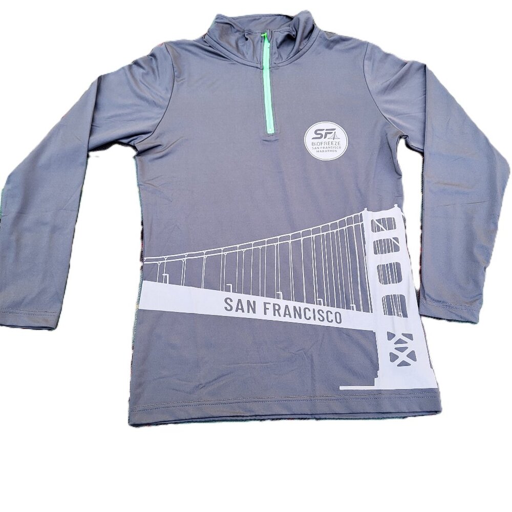 San Francisco Marathon Long Sleeve Shirt Size Small Grey Running Cycling Shirt